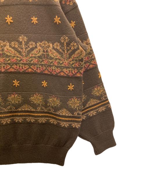 Yves Saint Laurent（イヴサンローラン）Yves Saint Laurent (イヴサンローラン) クルーネックニット ブラウン サイズ:Ⅿの古着・服飾アイテム