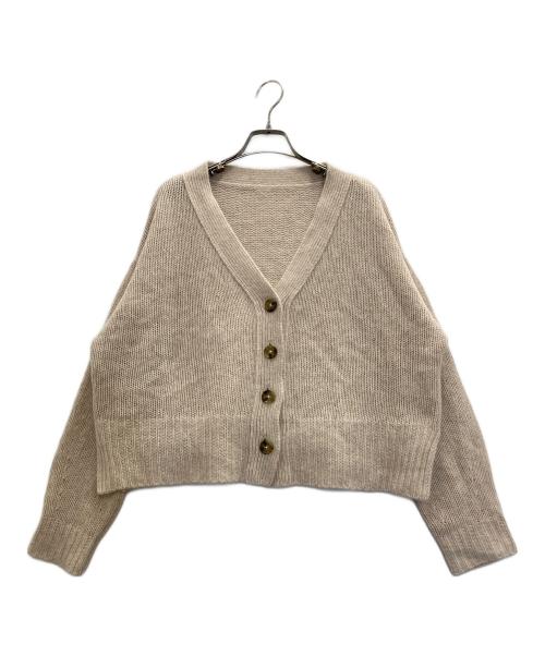 Whim Gazette（ウィムガゼット）Whim Gazette (ウィムガゼット) ラクーンブレンドニットカーディガン ベージュ サイズ:FREEの古着・服飾アイテム