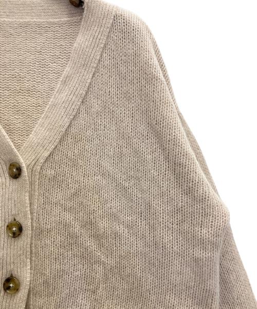 Whim Gazette（ウィムガゼット）Whim Gazette (ウィムガゼット) ラクーンブレンドニットカーディガン ベージュ サイズ:FREEの古着・服飾アイテム