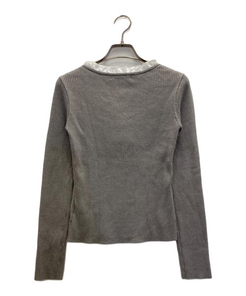 Snidel（スナイデル）Snidel (スナイデル) フリルドッキングニットプルオーバー ベージュ サイズ:FREEの古着・服飾アイテム