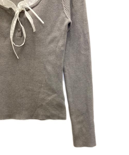Snidel（スナイデル）Snidel (スナイデル) フリルドッキングニットプルオーバー ベージュ サイズ:FREEの古着・服飾アイテム