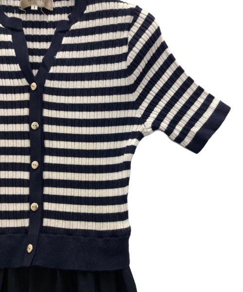 JUSGLITTY（ジャスグリッティー）JUSGLITTY (ジャスグリッティー) 半袖スキッパードッキングワンピース ネイビー サイズ:1の古着・服飾アイテム