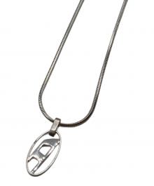 DIESEL（ディーゼル）の古着「スネークチェーンDロゴネックレス」｜シルバー