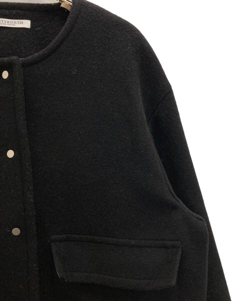 BEAUTY&YOUTH（ビューティーアンドユース）BEAUTY&YOUTH (ビューティーアンドユース) ノーカラーショートコート ブラック サイズ:Ⅿの古着・服飾アイテム