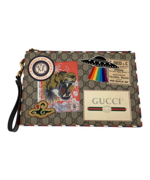 GUCCI（グッチ）GUCCI (グッチ) GGスプリーム クーリエ クラッチバッグ ベージュの古着・服飾アイテム