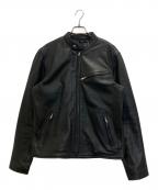 RHENIUMレニウム）の古着「ラムレザーシングルライダースジャケット」｜ブラック