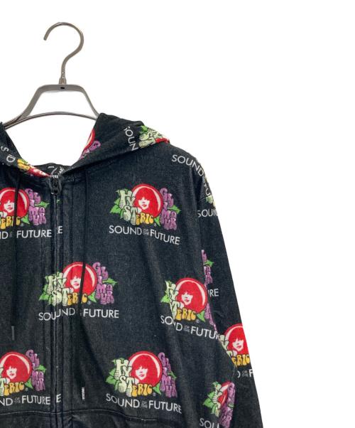 Hysteric Glamour（ヒステリックグラマー）Hysteric Glamour (ヒステリックグラマー) SOUND OF THE FUTURE柄 パーカー ブラック サイズ:Mの古着・服飾アイテム