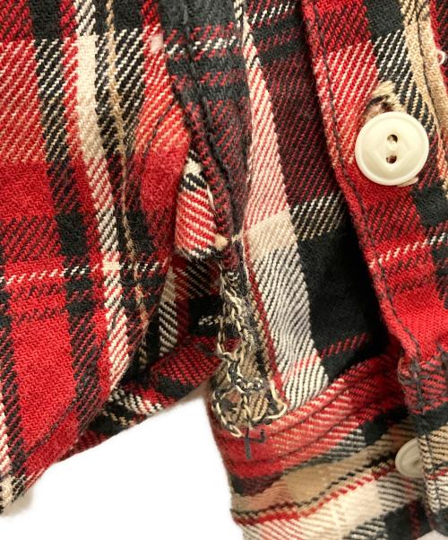EIGHT G（エイトジー）EIGHT G (エイトジー) チェックフランネルワークシャツ レッド サイズ:Ⅿの古着・服飾アイテム