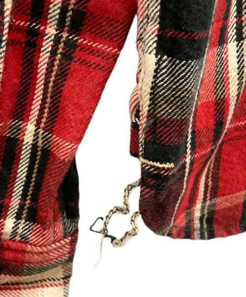 EIGHT G（エイトジー）EIGHT G (エイトジー) チェックフランネルワークシャツ レッド サイズ:Ⅿの古着・服飾アイテム