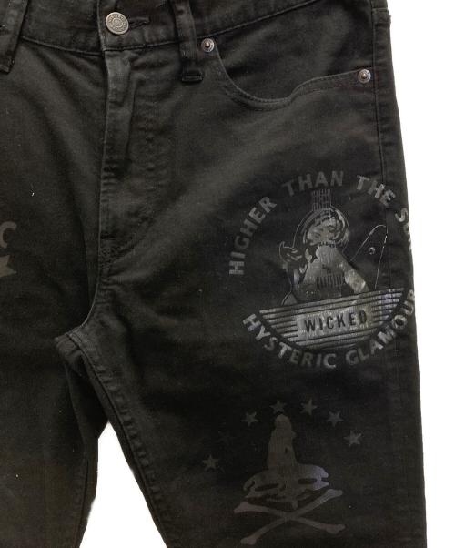 Hysteric Glamour（ヒステリックグラマー）Hysteric Glamour (ヒステリックグラマー) WICKED STAR pt ストレッチチノスリムパンツ ブラック サイズ:81cm (W32)の古着・服飾アイテム