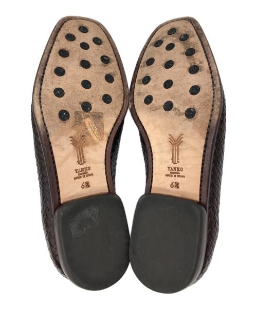 YANKO（ヤンコ）YANKO (ヤンコ) イントレチャートローファー ブラウン サイズ:6　2/1の古着・服飾アイテム