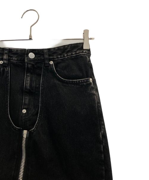 JOHN LAWRENCE SULLIVAN（ジョン ローレンス サリバン）JOHN LAWRENCE SULLIVAN (ジョン ローレンス サリバン) WASHED DENIM ZIPPED LONG SKIRT ブラック サイズ:XSの古着・服飾アイテム
