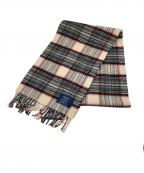 JOHNSTONSジョンストンズ）の古着「カシミヤチェックストール」｜グレー