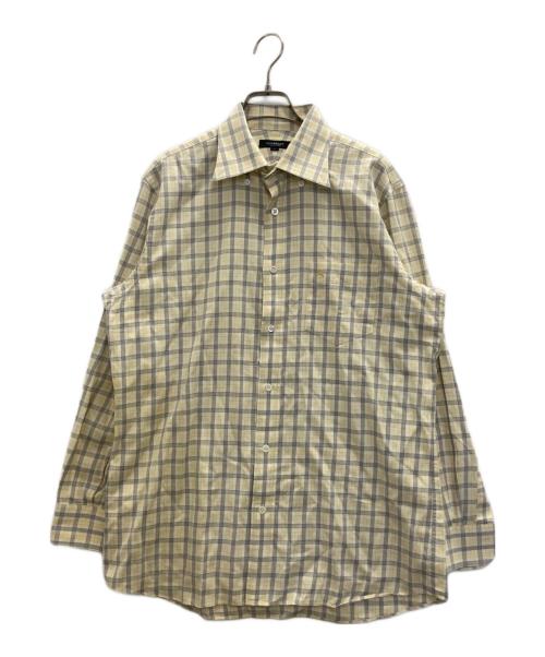 BURBERRY LONDON（バーバリーロンドン）BURBERRY LONDON (バーバリーロンドン) アンゴラ混チェックネルシャツ イエロー サイズ:Lの古着・服飾アイテム