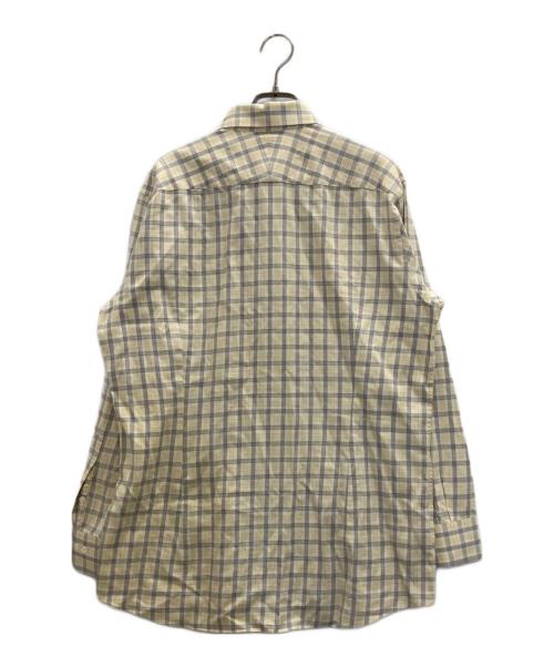 BURBERRY LONDON（バーバリーロンドン）BURBERRY LONDON (バーバリーロンドン) アンゴラ混チェックネルシャツ イエロー サイズ:Lの古着・服飾アイテム