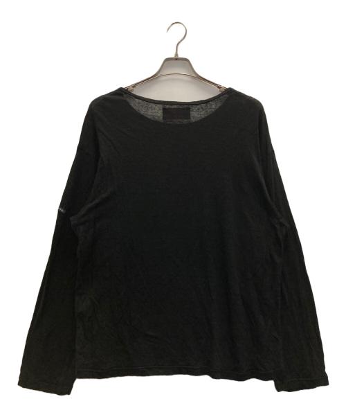 OUTIL（ウティ）OUTIL (ウティ) リネンクルーネックプルオーバーニット ブラックの古着・服飾アイテム