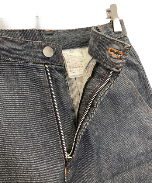 ROBE DE CHAMBRE COMME DES GARCONS（ローブドシャンブル コムデギャルソン）ROBE DE CHAMBRE COMME DES GARCONS (ローブドシャンブル コムデギャルソン) 90s 裾フリンジ デニムフレアスカート インディゴ サイズ:Ⅼの古着・服飾アイテム