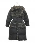 HER LIP TOハーリップトゥ）の古着「Tweed Shell Down Long Coat（ツイードシェルダウンロングコート）」｜ブラック