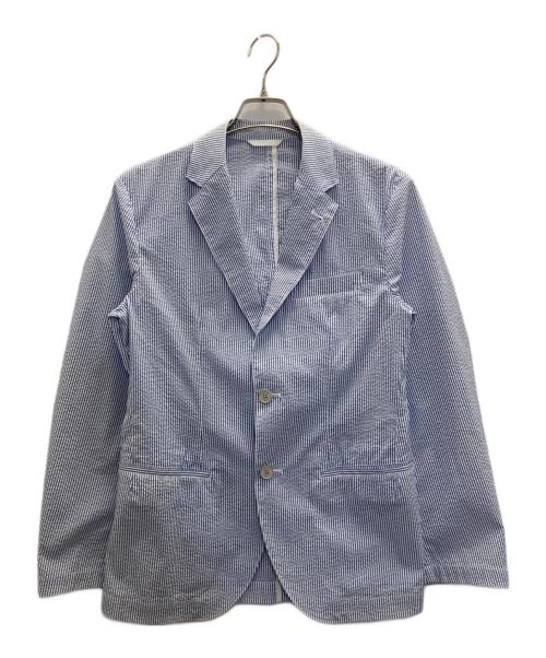 LACOSTE（ラコステ）LACOSTE (ラコステ) シアサッカーテーラードジャケット ブルー サイズ:48の古着・服飾アイテム