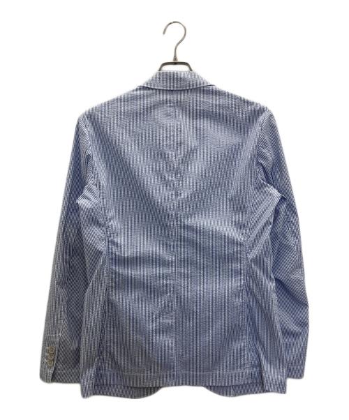 LACOSTE（ラコステ）LACOSTE (ラコステ) シアサッカーテーラードジャケット ブルー サイズ:48の古着・服飾アイテム