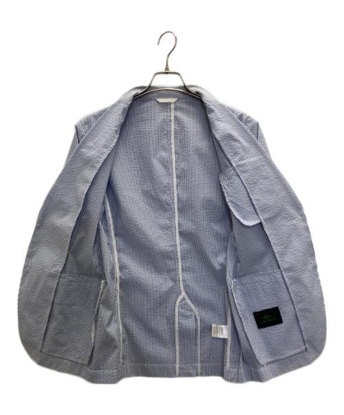 LACOSTE（ラコステ）LACOSTE (ラコステ) シアサッカーテーラードジャケット ブルー サイズ:48の古着・服飾アイテム