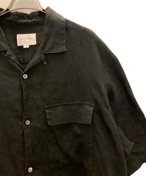 STILL BY HAND（スティルバイハンド）STILL BY HAND (スティルバイハンド) オープンカラー リネンシャツ ブラック サイズ:SIZE 48の古着・服飾アイテム