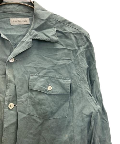 ENCOMING（インカミング）ENCOMING (インカミング) Open Collar Shirt ブルー サイズ:Ｍの古着・服飾アイテム