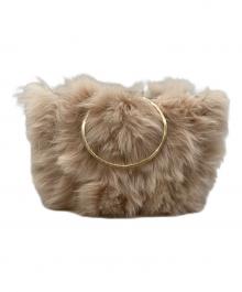 VIOLAd'ORO（ヴィオラドーロ）の古着「メタルハンドルファーバッグ」｜ベージュ