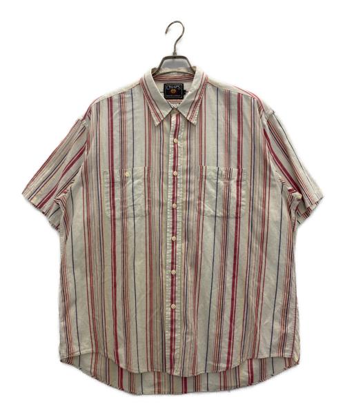 CHAPS RALPH LAUREN（チャップス ラルフローレン）CHAPS RALPH LAUREN (チャップス ラルフローレン) 80s cotton stripe s/s shirts ベージュ サイズ:3Lの古着・服飾アイテム