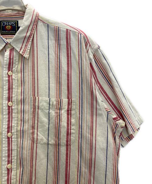 CHAPS RALPH LAUREN（チャップス ラルフローレン）CHAPS RALPH LAUREN (チャップス ラルフローレン) 80s cotton stripe s/s shirts ベージュ サイズ:3Lの古着・服飾アイテム