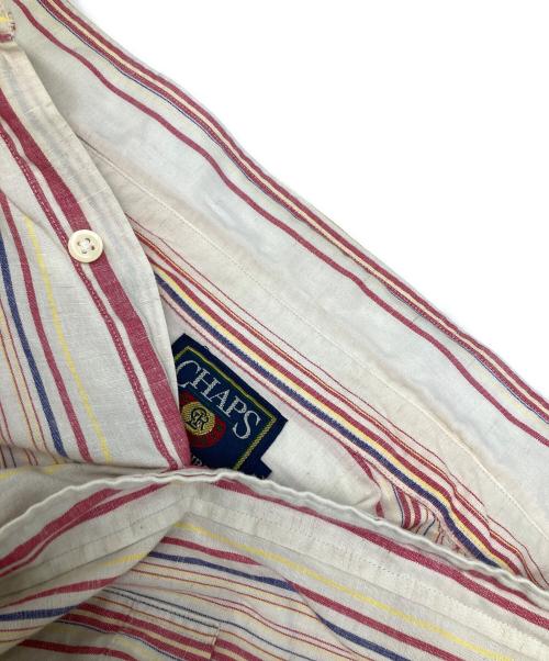 CHAPS RALPH LAUREN（チャップス ラルフローレン）CHAPS RALPH LAUREN (チャップス ラルフローレン) 80s cotton stripe s/s shirts ベージュ サイズ:3Lの古着・服飾アイテム