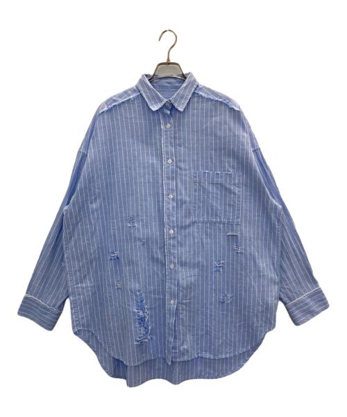 MAISON SPECIAL（メゾンスペシャル）MAISON SPECIAL (メゾンスペシャル) Distressed Shirt ブルー サイズ:FREEの古着・服飾アイテム