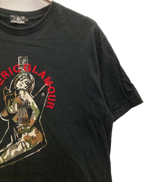 Hysteric Glamour（ヒステリックグラマー）Hysteric Glamour (ヒステリックグラマー) ヒスガールギター刺繍Tee ブラック サイズ:Ｌの古着・服飾アイテム