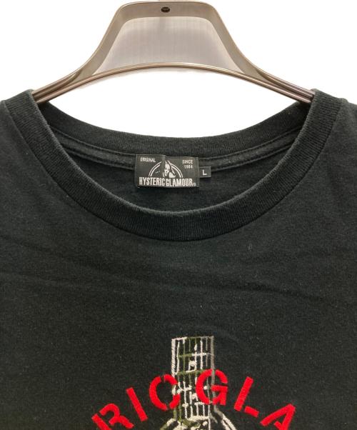Hysteric Glamour（ヒステリックグラマー）Hysteric Glamour (ヒステリックグラマー) ヒスガールギター刺繍Tee ブラック サイズ:Ｌの古着・服飾アイテム