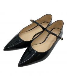 PLST（プラステ）の古着「エナメルポインテッドトゥパンプス」｜ブラック