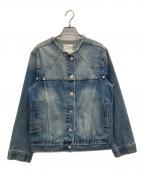 EKCOOKIESイーケークッキーズ）の古着「ノーカラーカットオフデニムジャケット」｜インディゴ