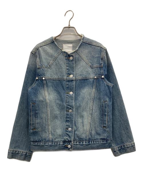 EKCOOKIES（イーケークッキーズ）EKCOOKIES (イーケークッキーズ) ノーカラーカットオフデニムジャケット インディゴ サイズ:Ｍの古着・服飾アイテム