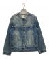 EKCOOKIES（イーケークッキーズ）の古着「ノーカラーカットオフデニムジャケット」｜インディゴ
