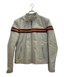 Reminiscence（レミニセンス）の古着「シングルライダースジャケット」｜ホワイト