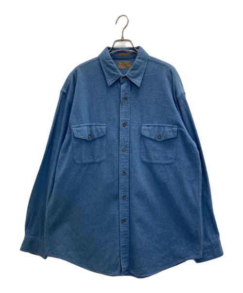 ST JOHN'S BAY（セントジョンズベイ）ST JOHN'S BAY (セントジョンズベイ) シャモアクロスシャツ ブルー サイズ:Ｌの古着・服飾アイテム