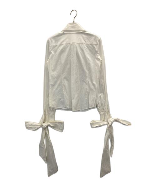 ALEXANDER McQUEEN（アレキサンダーマックイーン）ALEXANDER McQUEEN (アレキサンダーマックイーン) コットンタイカフスリボンシャツ ホワイト サイズ:38の古着・服飾アイテム