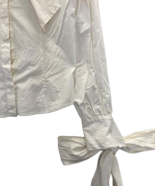 ALEXANDER McQUEEN（アレキサンダーマックイーン）ALEXANDER McQUEEN (アレキサンダーマックイーン) コットンタイカフスリボンシャツ ホワイト サイズ:38の古着・服飾アイテム