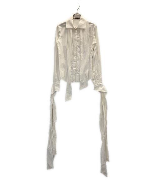 ALEXANDER McQUEEN（アレキサンダーマックイーン）ALEXANDER McQUEEN (アレキサンダーマックイーン) コットンタイカフスリボンシャツ ホワイト サイズ:38の古着・服飾アイテム