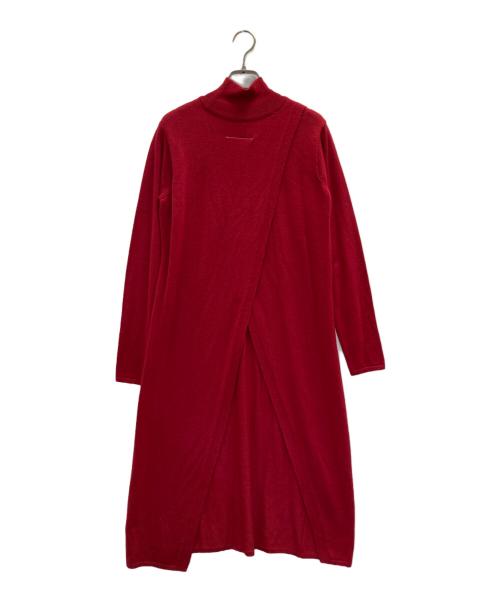 MM6 Maison Margiela（エムエムシックスメゾンマルジェラ）MM6 Maison Margiela (エムエムシックスメゾンマルジェラ) バックスリットニットワンピース レッド サイズ:Sの古着・服飾アイテム