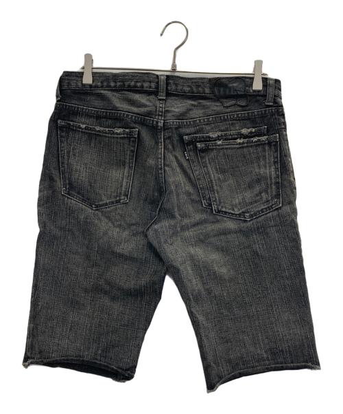NUMBER (N)INE（ナンバーナイン）NUMBER (N)INE (ナンバーナイン) カットフデニムハーフパンツ ブラック サイズ:表記無しの古着・服飾アイテム