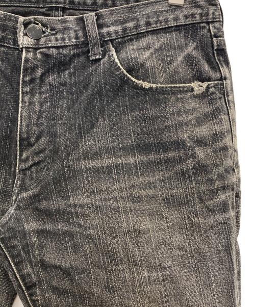 NUMBER (N)INE（ナンバーナイン）NUMBER (N)INE (ナンバーナイン) カットフデニムハーフパンツ ブラック サイズ:表記無しの古着・服飾アイテム