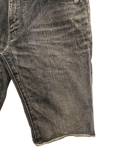 NUMBER (N)INE（ナンバーナイン）NUMBER (N)INE (ナンバーナイン) カットフデニムハーフパンツ ブラック サイズ:表記無しの古着・服飾アイテム