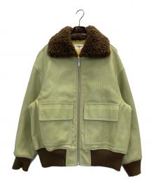 THROW by SLY（スロウバイスライ）の古着「VEGAN LEATHER BALOON B-3 ジャケット」｜グリーン
