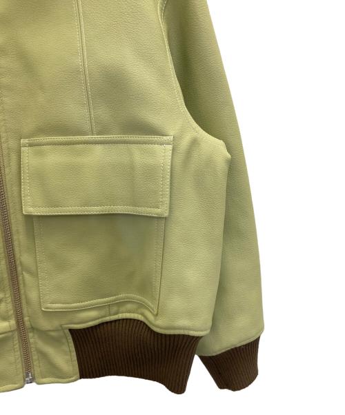 THROW by SLY（スロウバイスライ）THROW by SLY (スロウバイスライ) VEGAN LEATHER BALOON B-3 ジャケット グリーン サイズ:1の古着・服飾アイテム