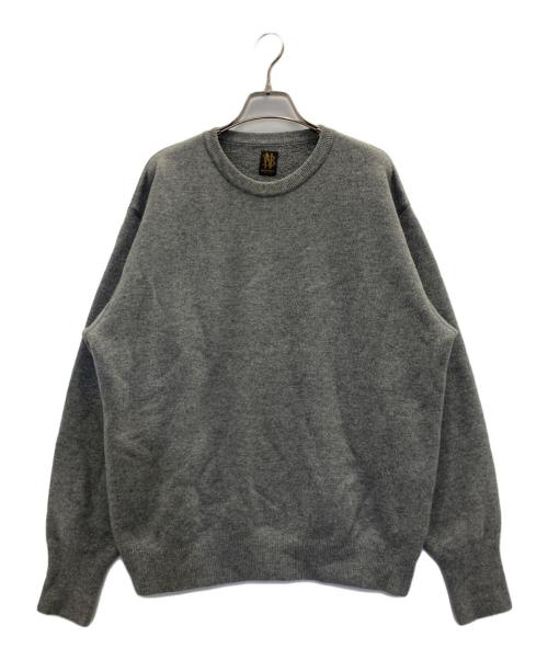 BATONER（バトナ―）BATONER (バトナ―) FLEECE WOOL BACKLOOP CREW NECK/フリースウールバックループクルーネックニット グレー サイズ:3の古着・服飾アイテム